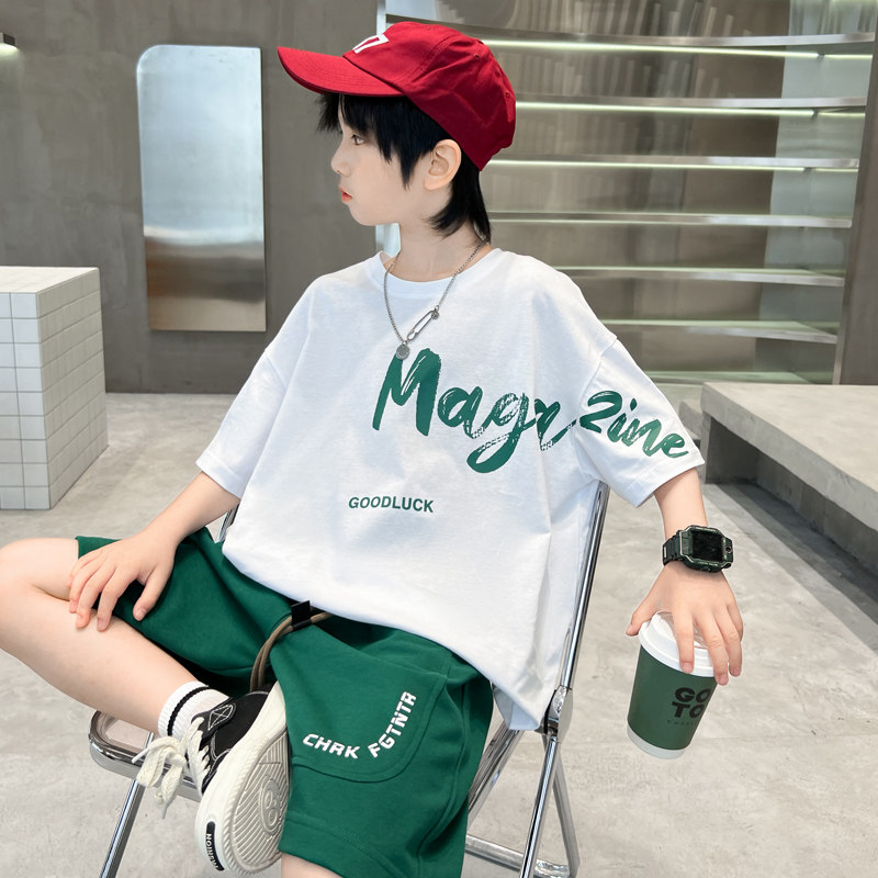 男童夏季棉质透气运动套装
