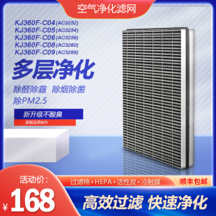 净茜适配飞利浦空气净化器滤网KJ360F-C04/C05/C060809滤芯FY3137