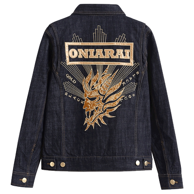 oniarai鬼洗 AW潮牌鬼洗雕花鬼刺绣男士牛仔夹克外套男 B340097