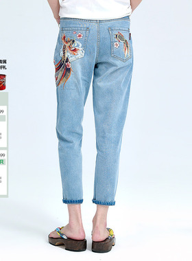 ONIARAI/鬼洗SS泥棒蓝女款梅海飞鱼男友裤牛仔裤 23N7401