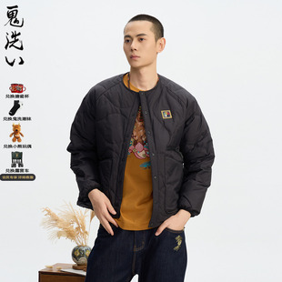 羽绒服男 N340245 鬼洗25秋冬泥棒蓝鲤鱼刺绣葫芦线内胆式 ONIARAI