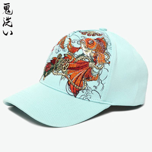 ONIARAI八宝金鱼刺绣休闲棒球帽