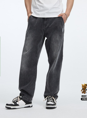 ONIARAI/鬼洗25秋季新品腿型修饰线条微弹黑牛仔男式长裤 24B3407