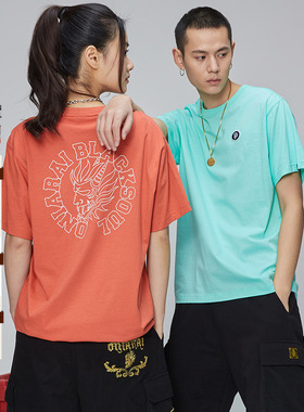 oniarai鬼洗春夏简约LOGO印花宽松休闲男女短袖T恤 B840120