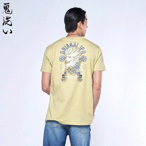 ONIARAI/鬼洗24春夏新大和魂匠人双侧鬼面短袖男士宽松T恤B830145