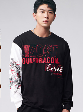 ONIARAI/鬼洗24秋冬新品地藏小王龙魄盘踞志龙男式T恤 J250091