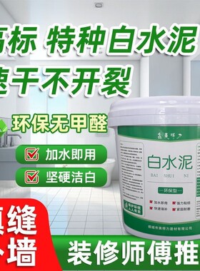 白水泥快干 干防水墙面修补瓷砖填缝家用水泥地面修补砂浆白色水