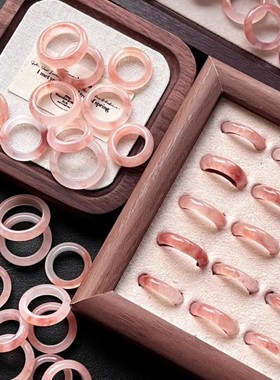 新款桃花酿戒指超温柔古风仿金丝玉戒指跑小红书爆款桃花酿戒女