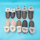 亲子男女儿童冬人造皮革PU面保暖棉鞋 贵人鲨30码 45码 包跟加绒厚