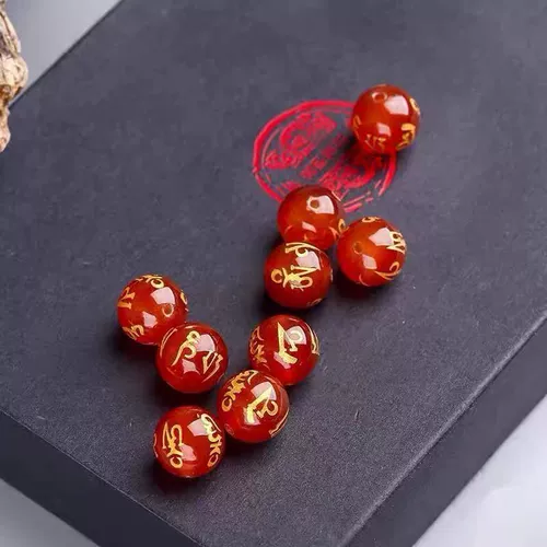 Натуральное ониксовое красное украшение-шарик, бусины ручной работы, браслет из бисера, аксессуар, четки из круглых бусин