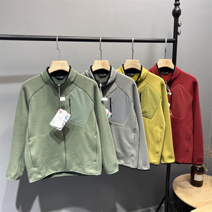 茑家飞禽 春季 男士 户外运动休闲抓绒立领夹克外套 复合方格暖绒