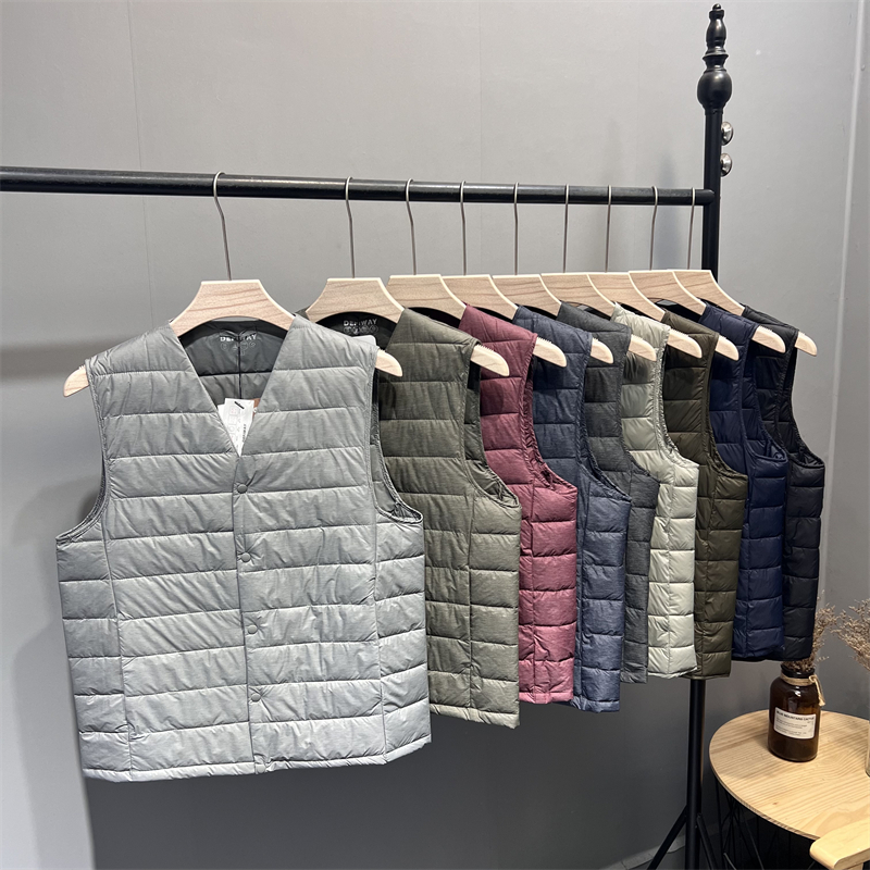 逆天牛货！出韩单 秋冬男女轻盈羽绒背心情侣保暖内搭V领休闲马甲