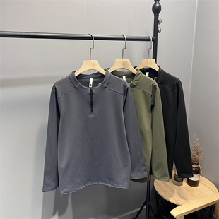 半拉链保暖运动休闲打底衫 户外机能 秋冬男士 3D立裁 T恤 速热暖绒