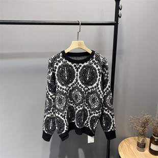 套头针织衫 复古巴洛克提花秋冬男士 毛衣 真丝天丝长绒棉 殿堂级