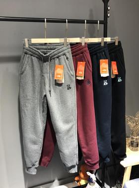 赤裸裸的好货！特别暖和！秋冬加绒加厚羊羔毛男运动休闲收脚卫裤