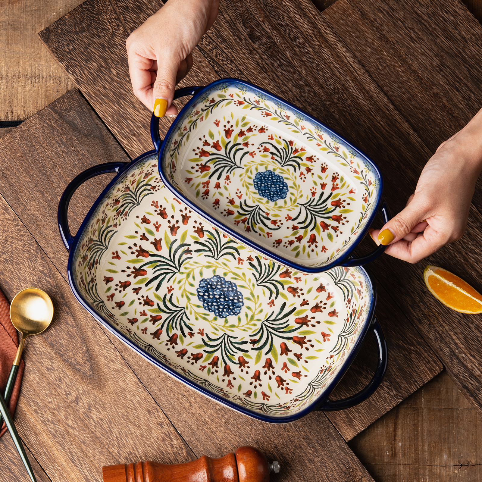 陶瓷双耳碗沙拉碗微波炉专用汤碗