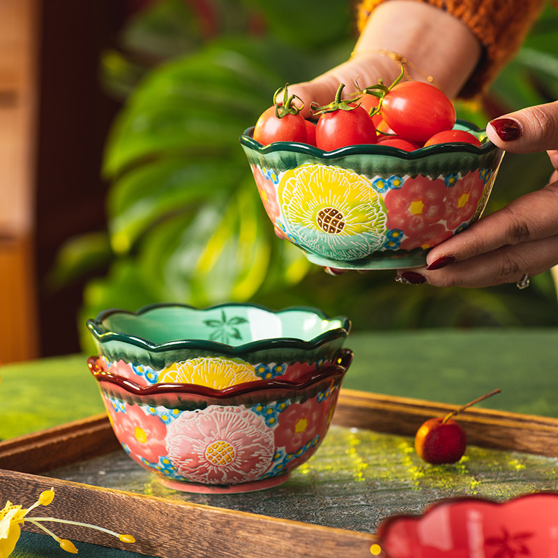 饭碗家用陶瓷釉下彩餐具高颜值小碗汤碗2025年新款甜品碗个人专用,餐饮具,碗,淘宝优惠券,粉丝福利购,淘宝优惠卷