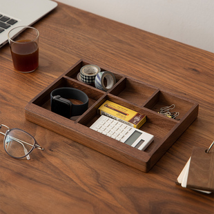 梵瀚 实木玄关放钥匙收纳盘桌面文具整理入户客厅茶几杂物收纳盒