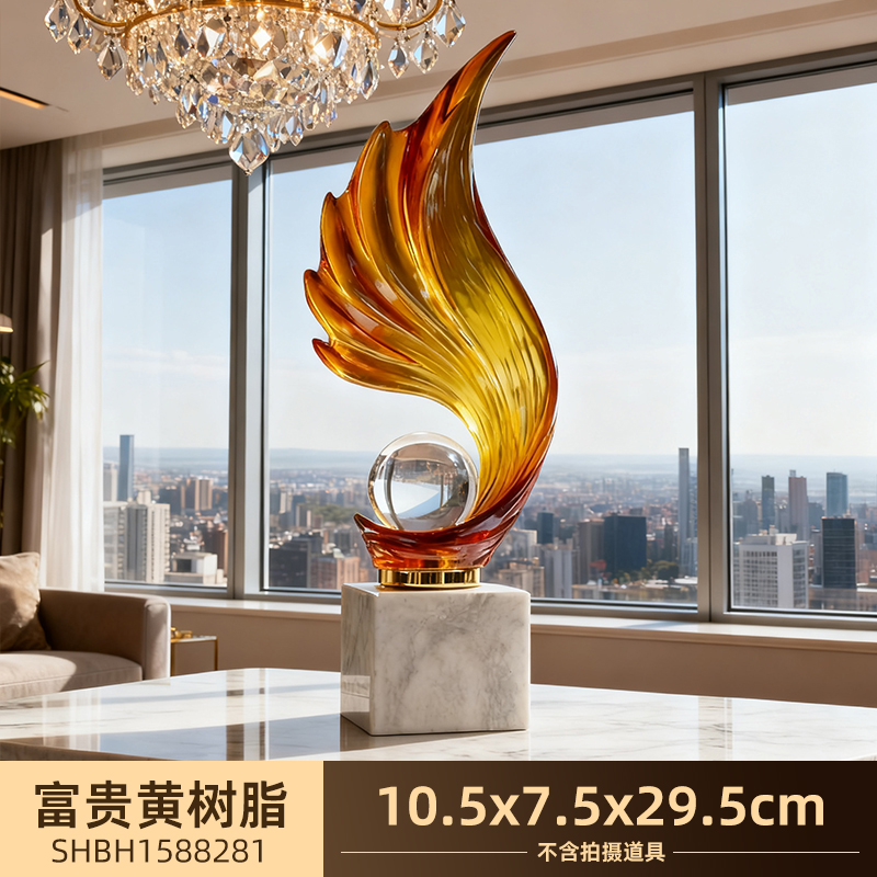 佳助轻奢富贵黄金箔客厅装饰摆件