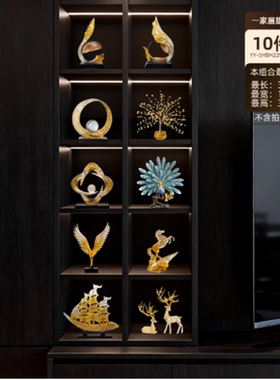 佳助轻奢富贵黄金箔客厅酒柜摆件