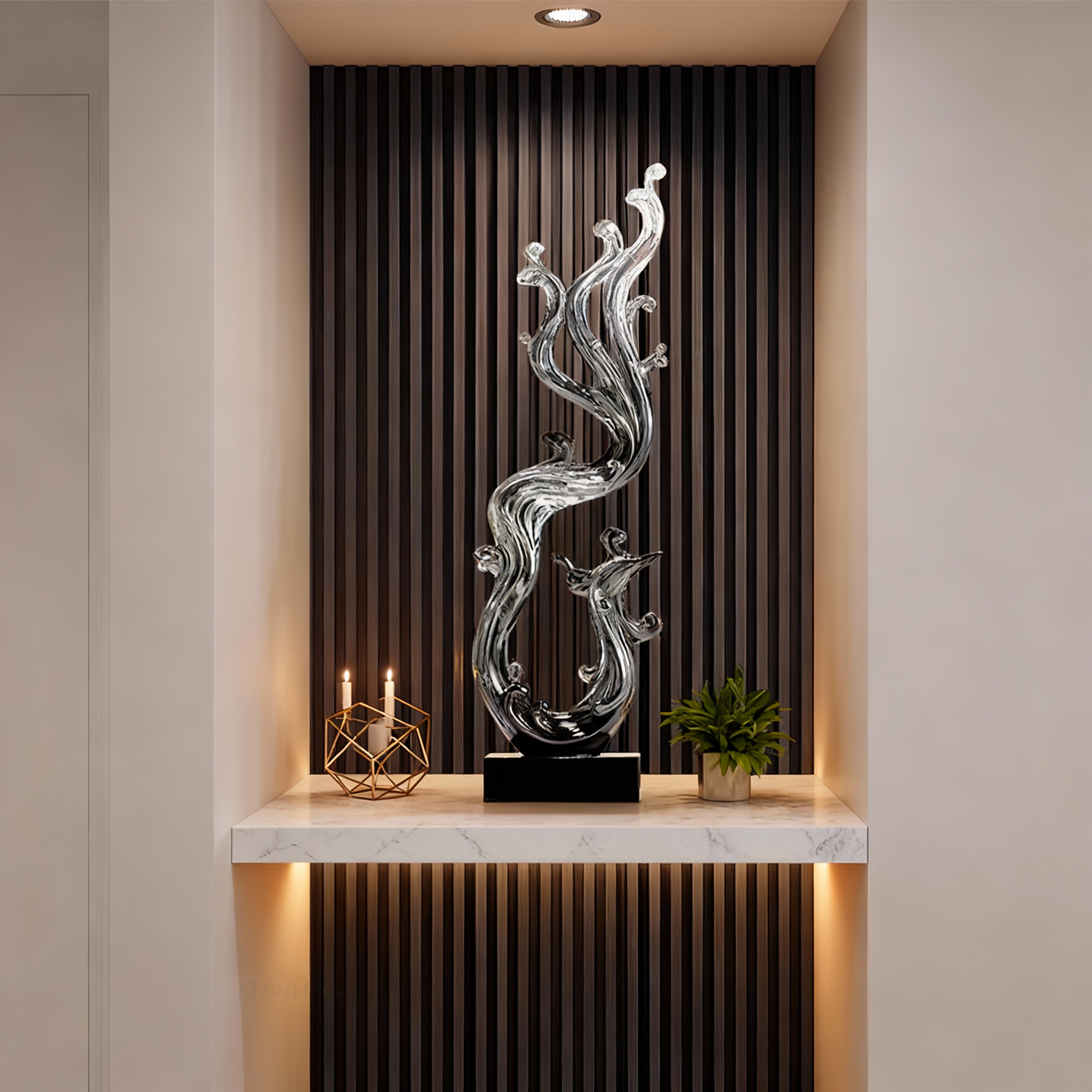 现代轻奢透明树脂落地摆件