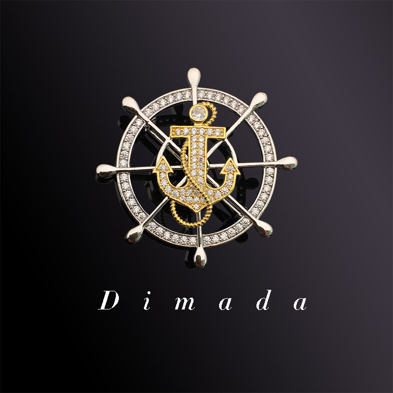 D.M.D/迪曼达男士船舵胸针西装高档简约 英伦风设计个性胸花别针