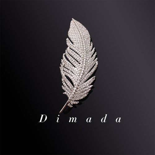 dmd迪曼达西装女羽毛大气别针