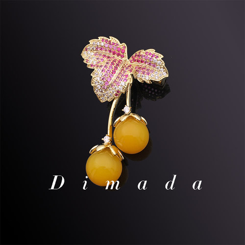 DIMADA樱桃胸针高档女可爱日系