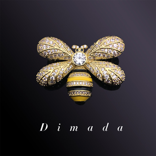 胸针胸花别针高档精工微镶西服配饰 男士 D.M.D 迪曼达小蜜蜂个性