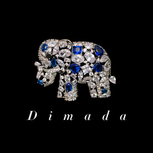 D.M.D 迪曼达银色小象胸针高档女气质百搭高级感胸花别针西服配饰