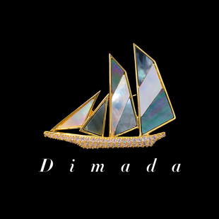 天然贝壳帆船胸针高档男乘风破浪胸花个性 设计别针 气质百搭时尚