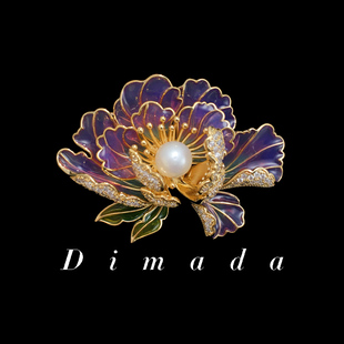 迪曼达现代中式 中国风复古牡丹花胸针胸花别针女高档秋冬大衣