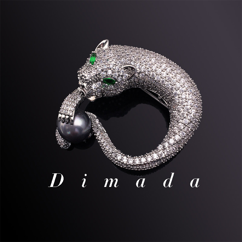 D.M.D/迪曼达豹子动物重工微镶男士胸针胸花别针高档奢华,饰品/流行首饰/时尚饰品新,胸针,淘宝优惠券,粉丝福利购,淘宝优惠卷