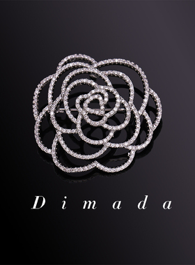 D.M.D/迪曼达山茶花胸针胸花别针女高档韩国西服职业装配饰优雅