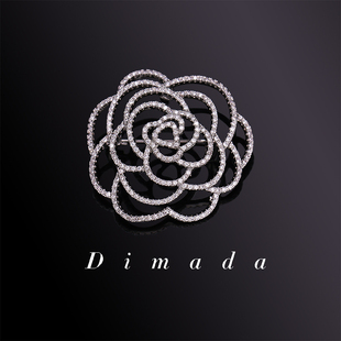 D.M.D 配饰优雅 迪曼达山茶花胸针胸花别针女高档韩国西服职业装