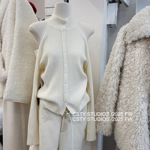 纯欲风坑条露肩修身显瘦长袖针织衫女秋冬软糯内搭外穿打底衫上衣