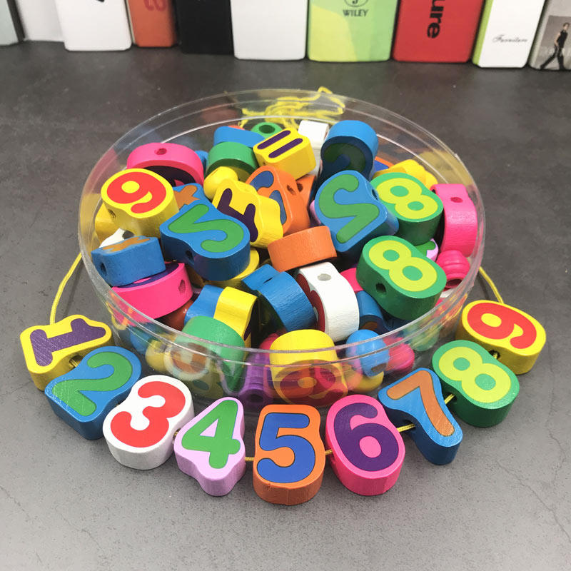 85粒数字串珠启蒙益智早教玩具穿线积木绕珠穿珠手眼训练幼儿园礼