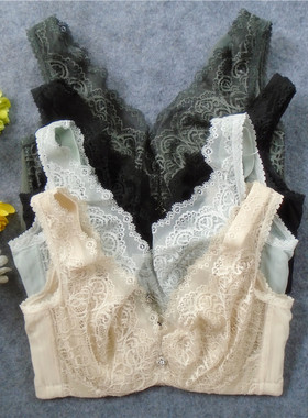 超薄款 软钢圈全罩杯 聚拢性感胖MM深V夏季文胸内衣CD杯90D 95D