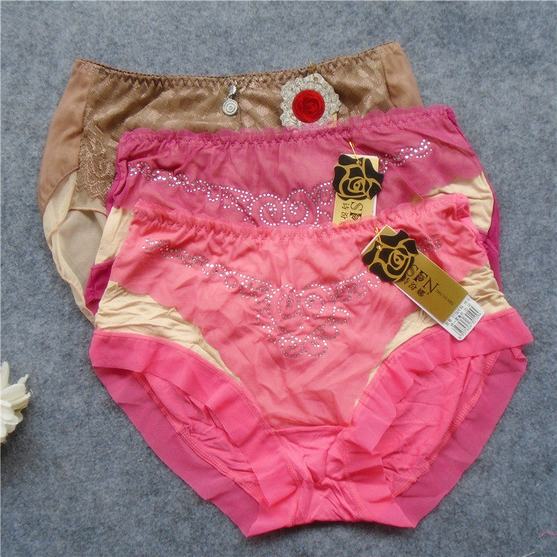 多款式 女士内裤蕾丝 外单莫代尔舒适棉中腰低腰性感三角裤内裤