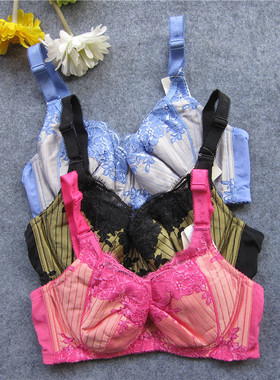 品牌新款内衣薄款 聚拢侧收大杯C D有钢圈无海绵 美背四排扣文胸