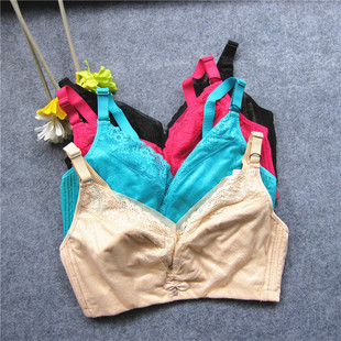大罩杯 D杯无钢圈  无海绵 胖MM内衣聚拢舒适文胸 夏款 印花胸罩