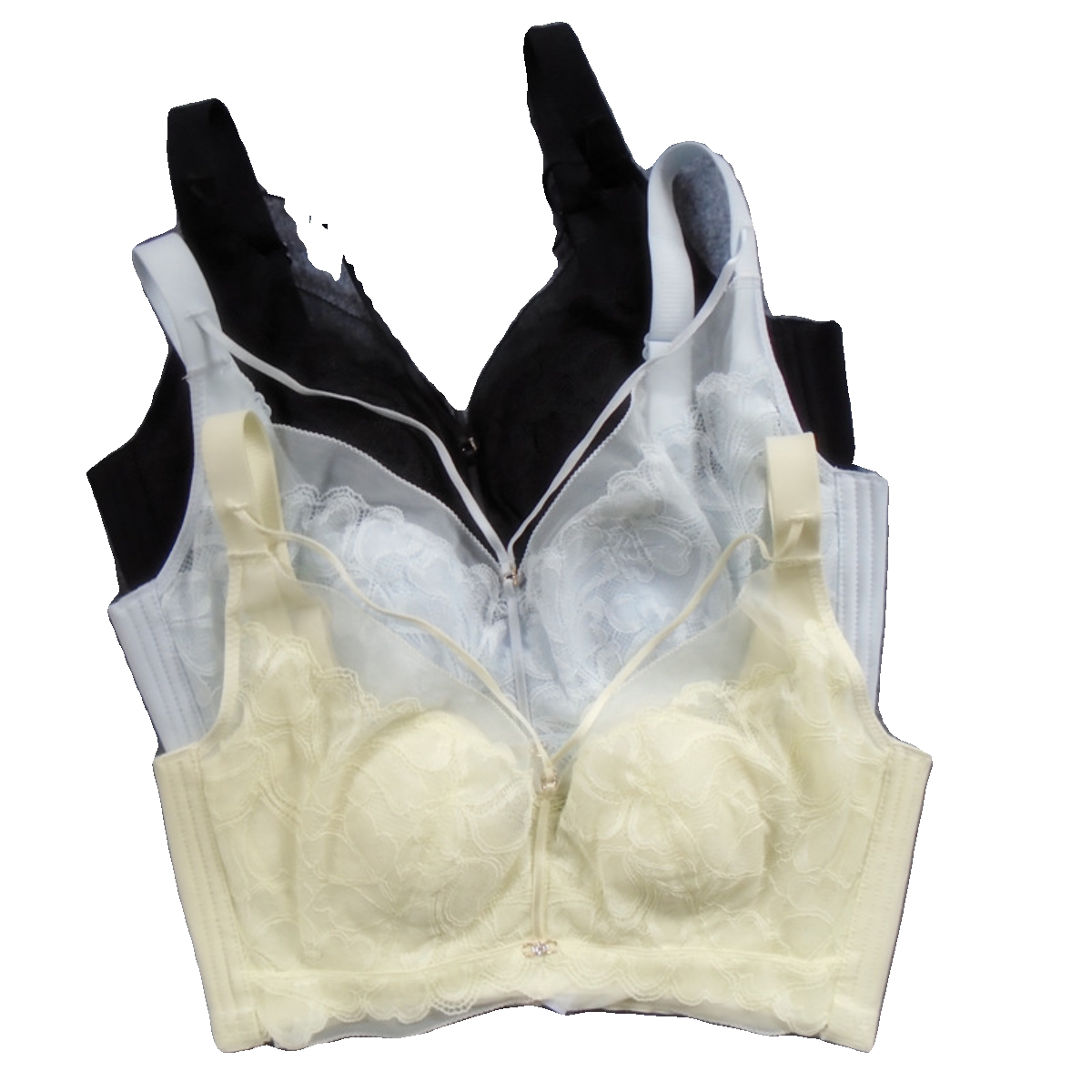 超薄款c杯水晶杯兔耳 侧收副乳 无钢圈大胸显小无痕性感聚拢文胸