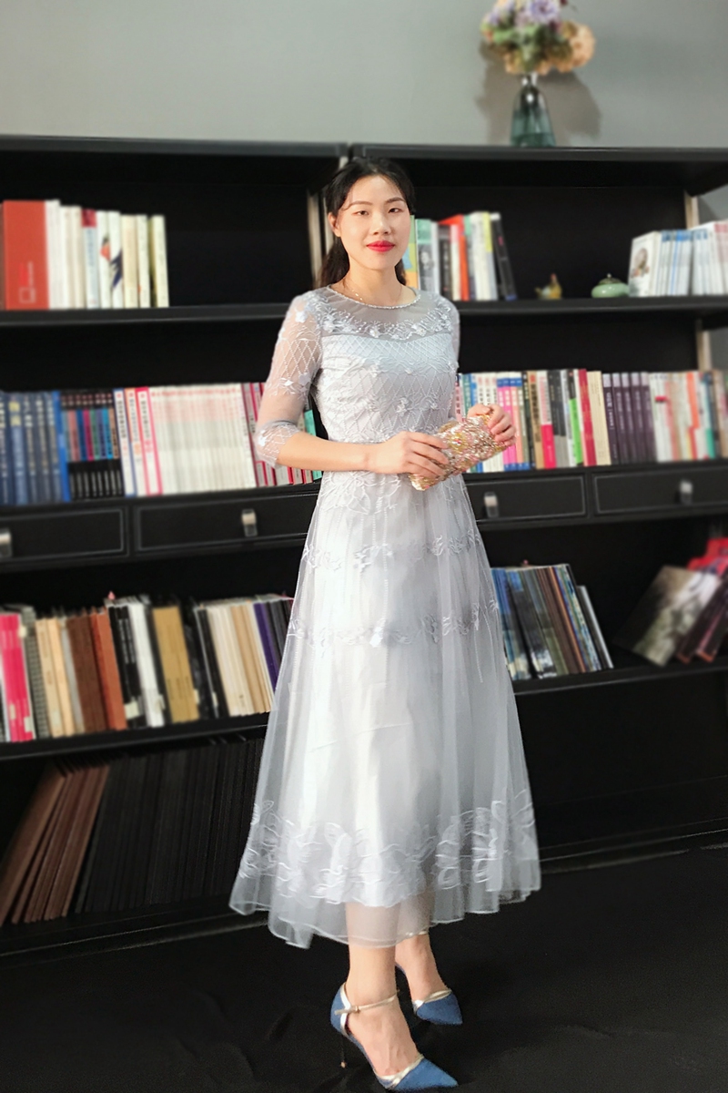 Bernieelen/伯妮斯茵2022夏季女士收腰显瘦A字裙子连衣裙3S5893