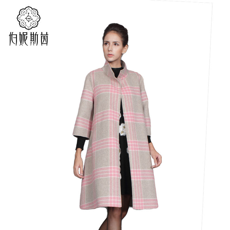 Bernieelen/伯妮斯茵秋冬季新款气质羊毛大衣风衣外套女163C087