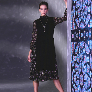 伯妮斯茵黑色羊毛针织衫女秋冬2022年新款设计感小众毛衣3ES6231