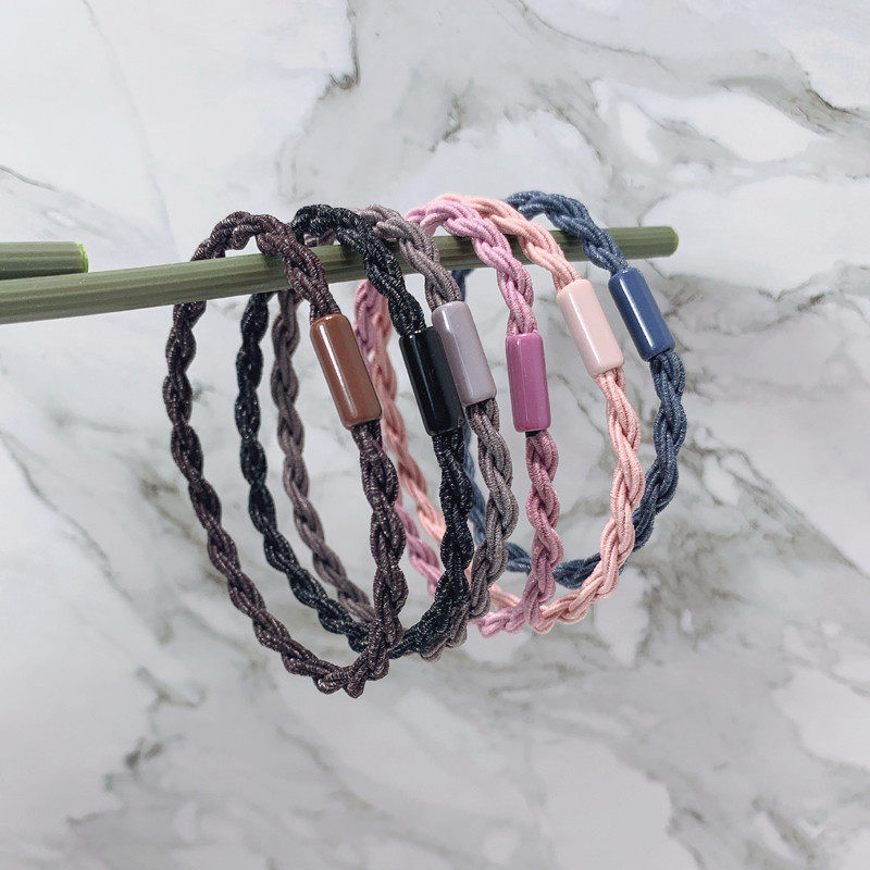 韩国进口百搭基础款辫子好用发绳皮筋小清新多色打底耐用麻花头绳