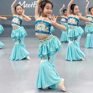 中国舞少儿敦煌飞天舞蹈服儿童民族风群舞演出服女童古典舞表演服