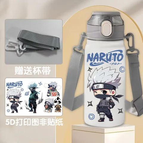 便携保温杯火影忍者不锈钢儿童杯鸣人304大容量吸管杯水杯