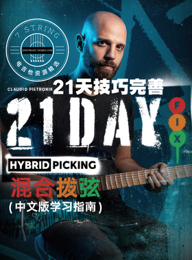 中英文 Claudio Pietronik 电吉他 21天技巧练习计划 混合拨弦