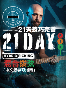 中英文 Claudio Pietronik 电吉他 21天技巧练习计划 混合拨弦